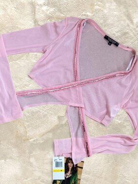 Deadstock Y2K Pink Sequin Balletcore Bolero by Rampage ⭐️ Fairycore / Coquette